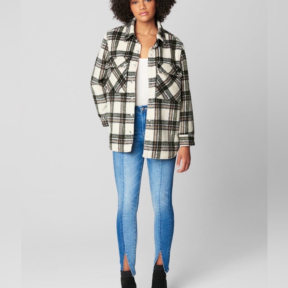 (A8) BLANK NYC Flannel Shacket in Outsider, Size Small, NWT‎